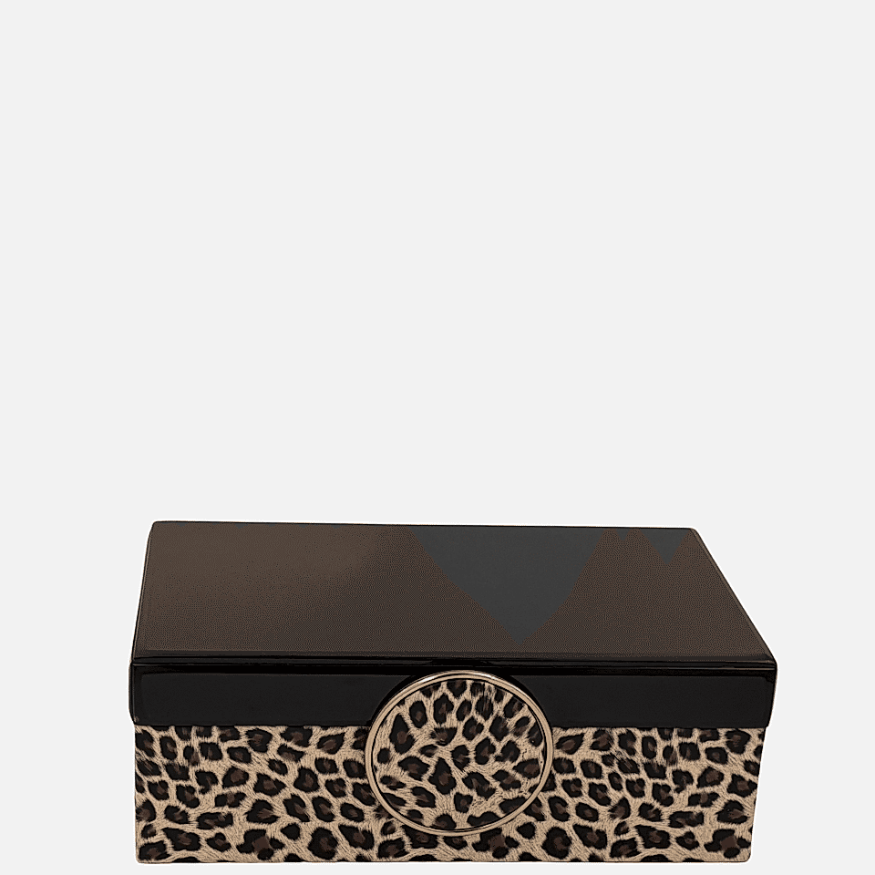 Leoparlı Siyah Dekoratif Kutu