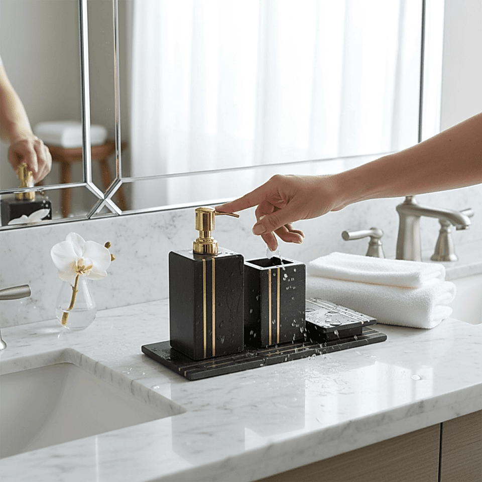 İTHAL BANYO SETİ SİYAH 4 PARÇA