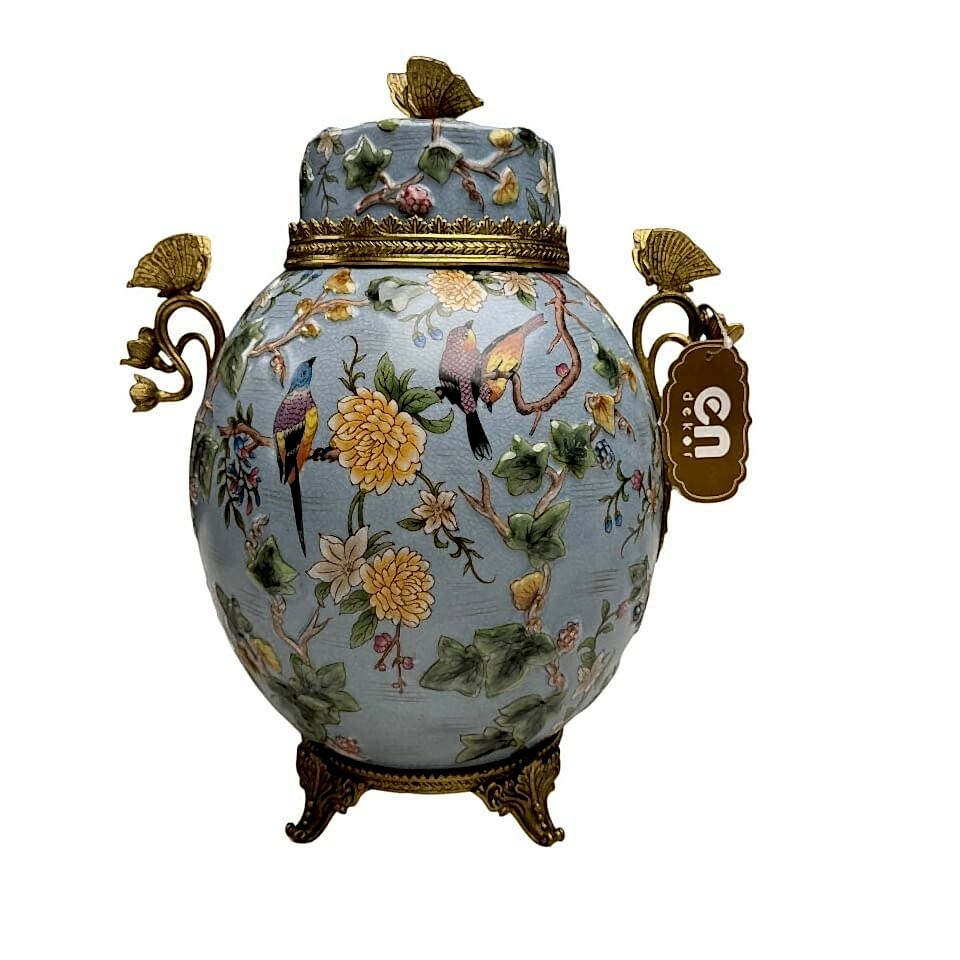 KUŞ MOTİFLİ KAPAKLI DEKORATİF KÜP