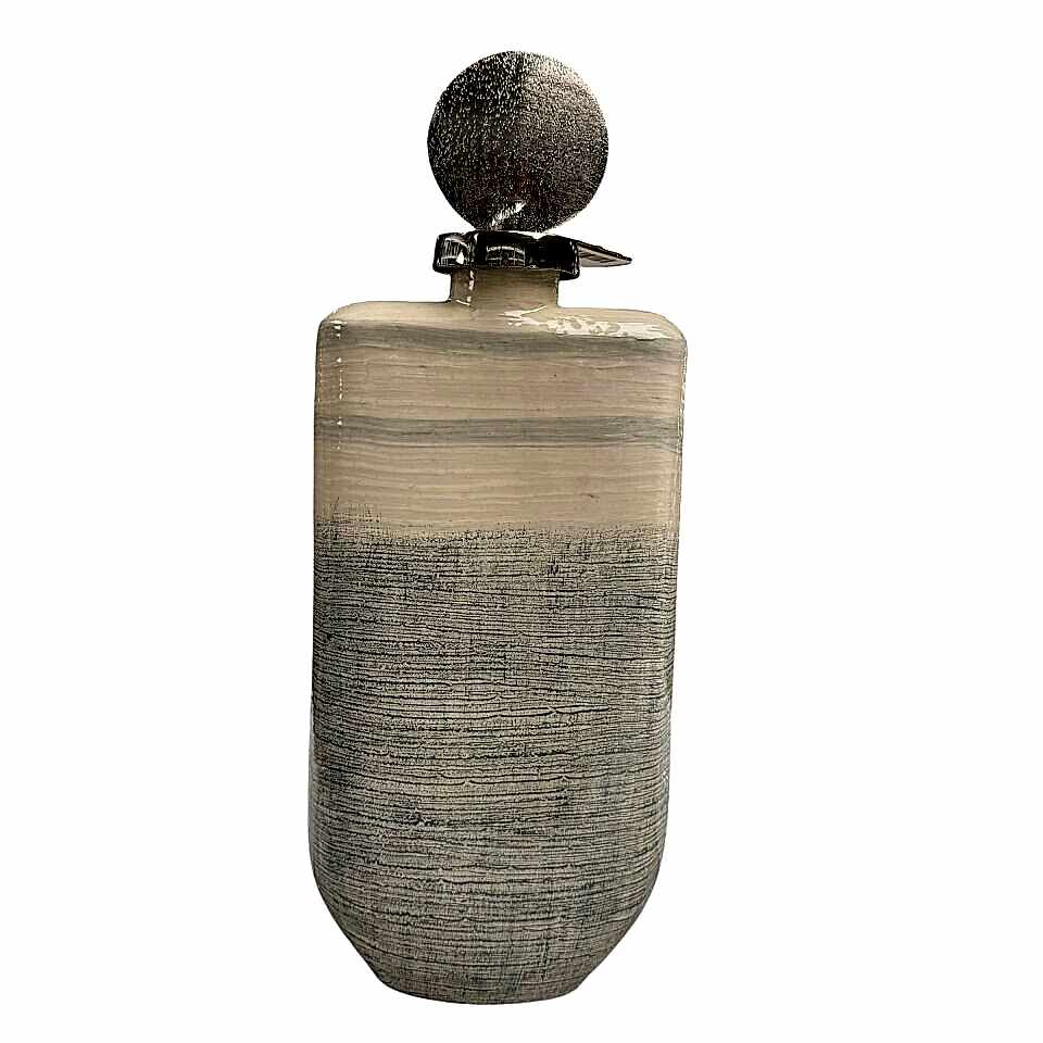 DEKORATİF 2'Lİ CAM METAL ŞİŞE SET