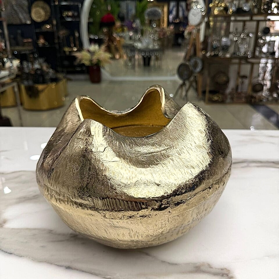 MODERN DÖKÜM DEKORATİF KASE OBJE GOLD