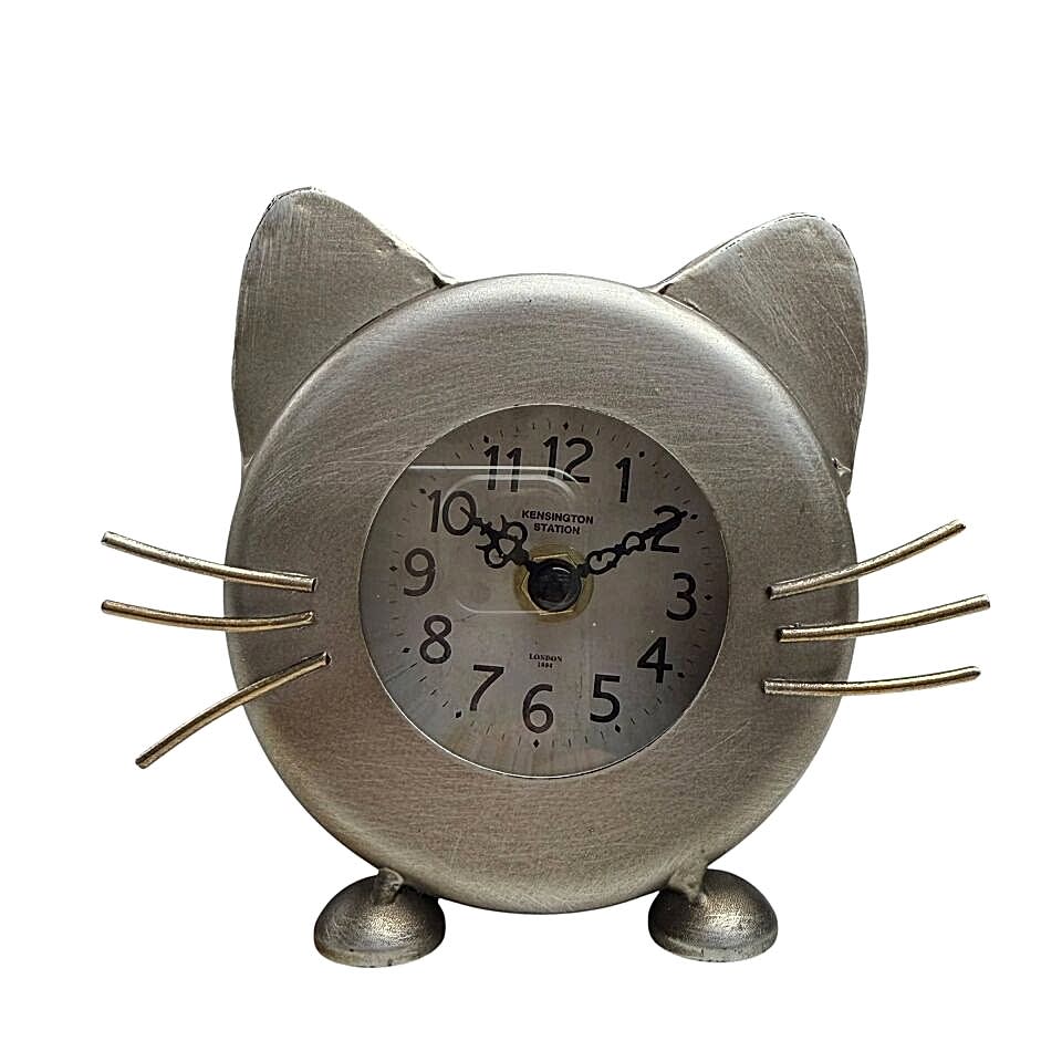 KEDİ TASARIMLI DEKORATİF MASA SAATİ