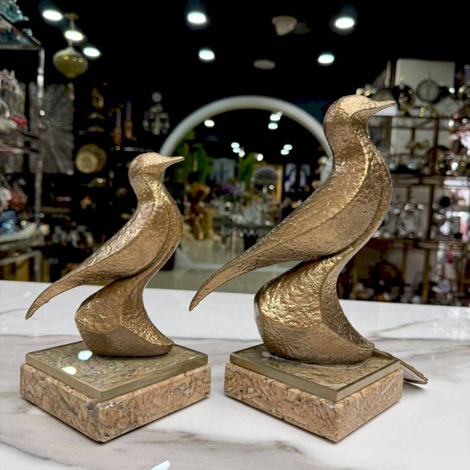 GOLD KUŞ FİGÜRLÜ DEKORATİF OBJE SETİ