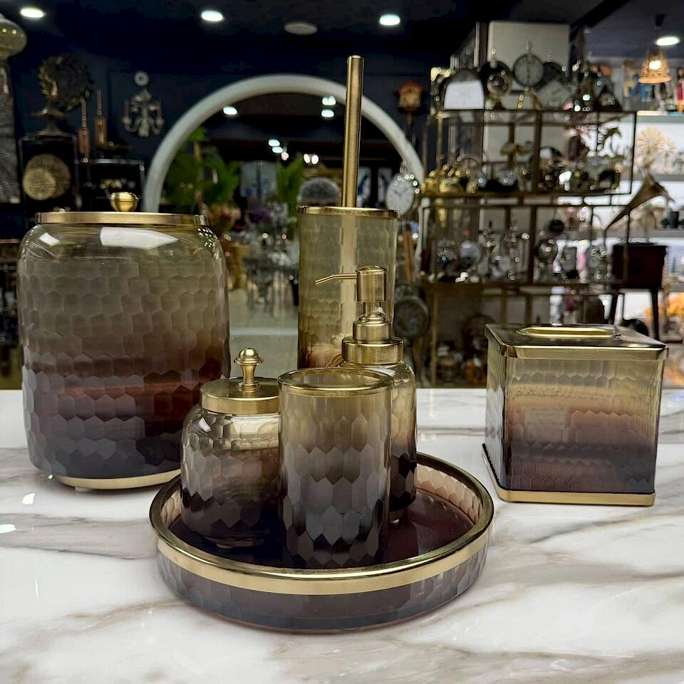 FÜME GOLD PİRİNÇ BANYO SETİ – 7 PARÇA
