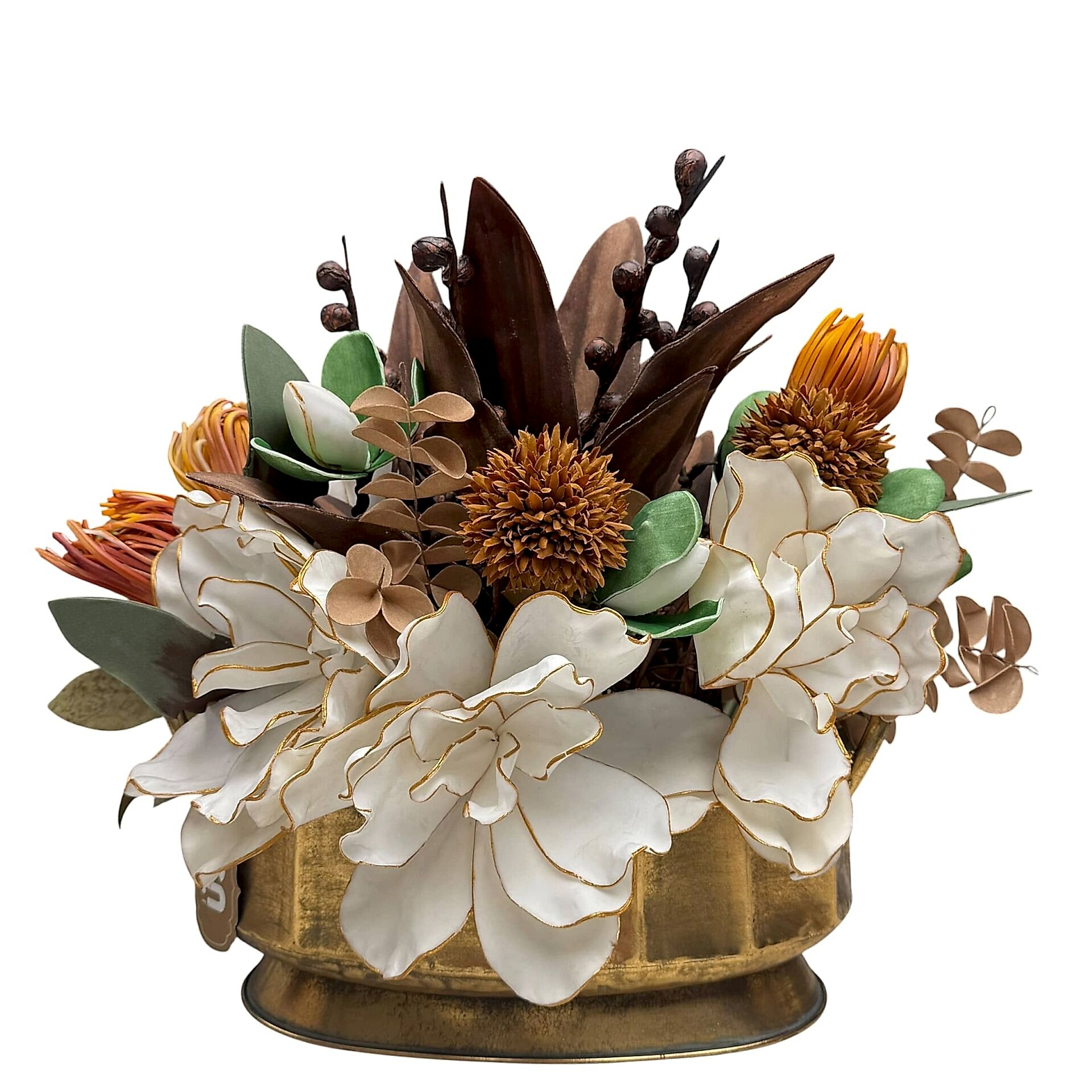 GOLD SAKSIDA YAPAY ÇİÇEK ARANJMANI